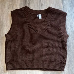 Brown sweater vest